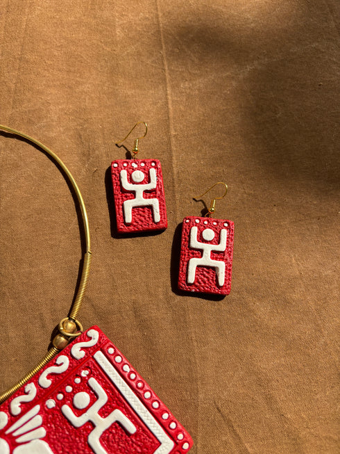 Red Hasli Dhokra Terracotta Choker